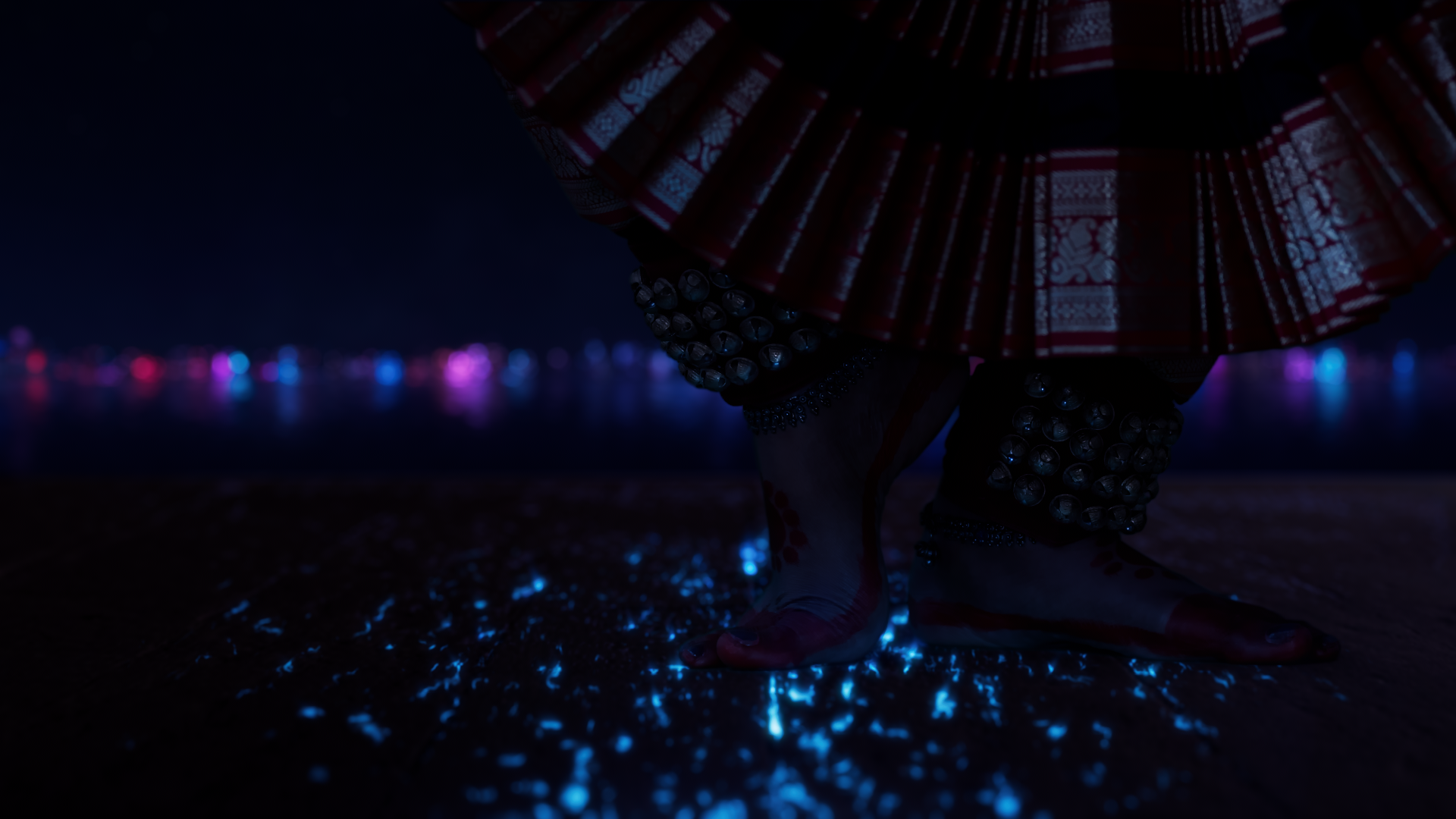 Final composited shot of feet with enhanced texture and lighting